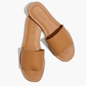Madewell the Boardwalk Post Slide Sandal in Leather